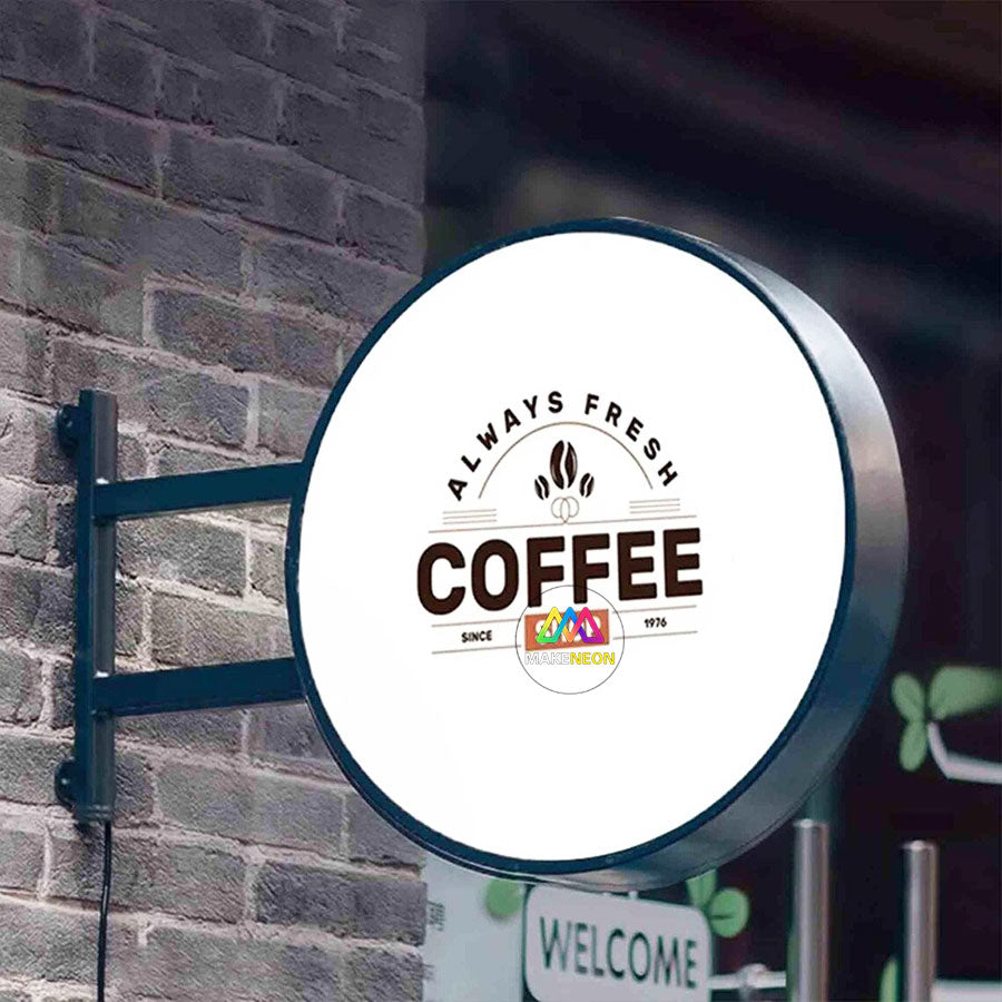 Personalized Front Lit Acrylic Face Light Box - Metal Illuminated Sign with Wall Bracket