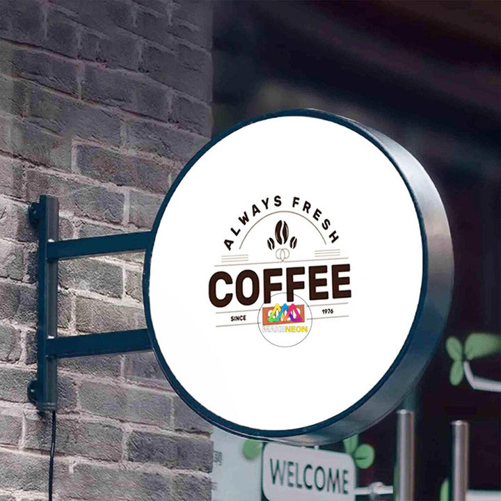 Personalized Front Lit Acrylic Face Light Box - Metal Illuminated Sign with Wall Bracket