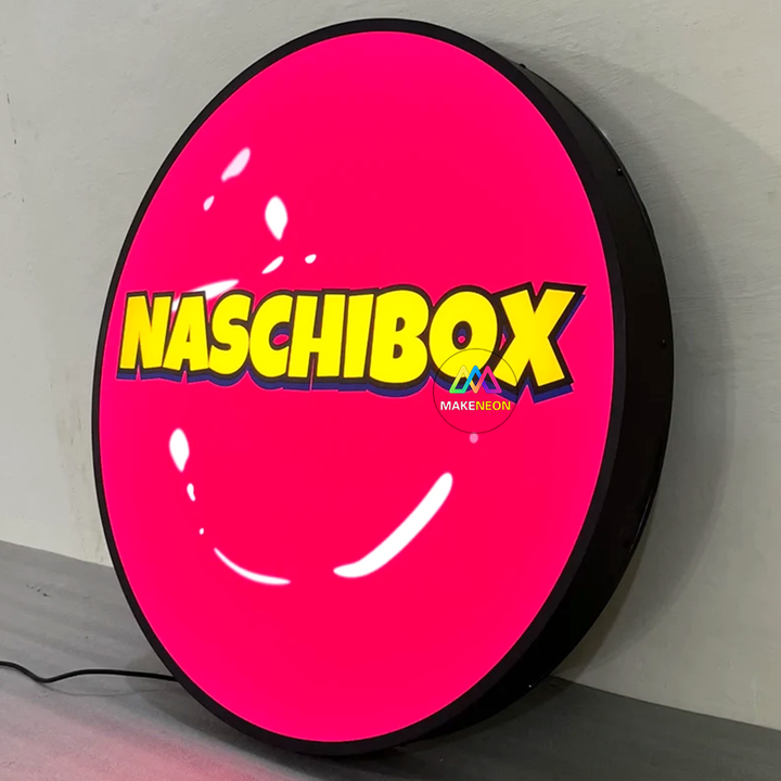 Personalized Front Lit Acrylic Face Light Box - Metal Illuminated Sign with Wall Bracket