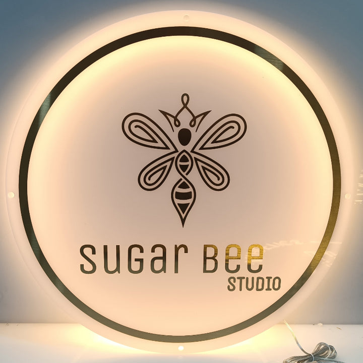 Skin Care Salon Acrylic Business sign, Backlit Floating Logo Sign For Cosmetics Shop Interior Wall Decor