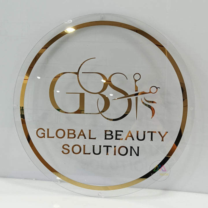 Custom Acrylic Business Sign with Metal Lettering - Floating Logo Sign for Office & Reception Walls