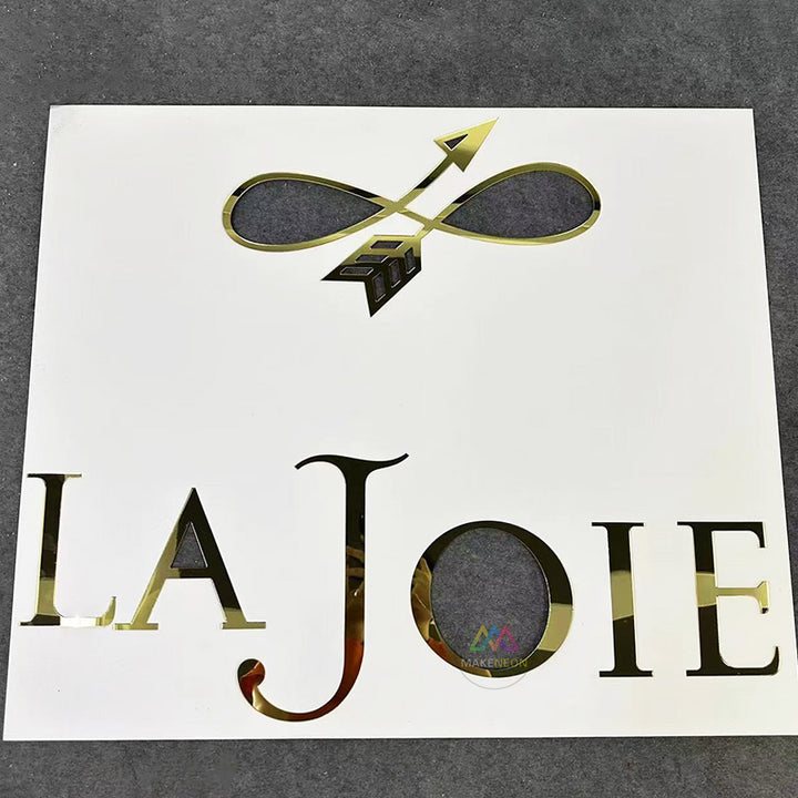 Custom 3D Acrylic Letters with Gold Metal Finish - Laser Cut Business Lobby Sign
