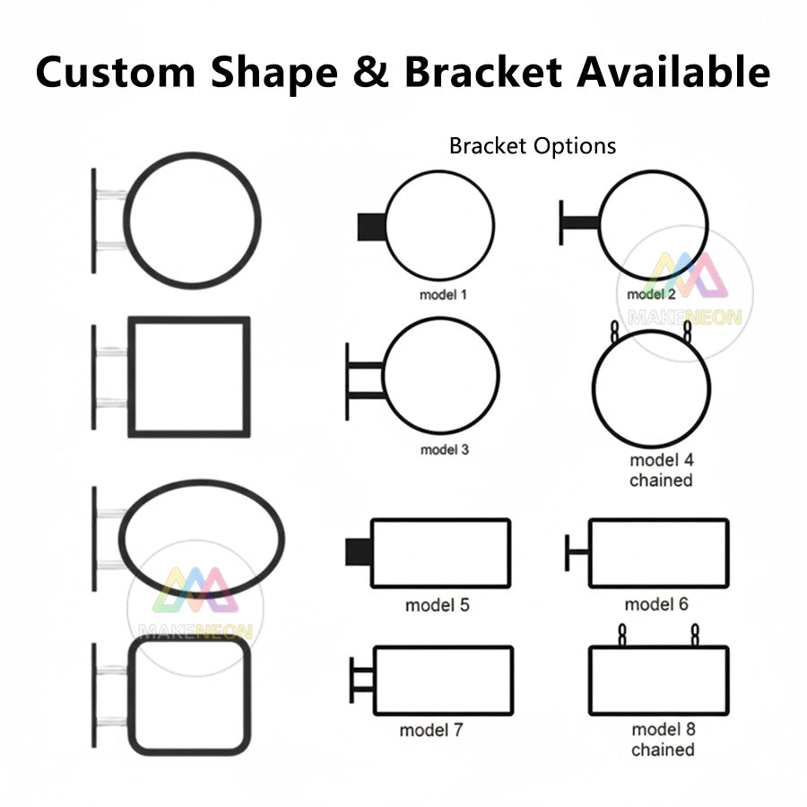 LED Blade Sign Light Box - Custom Metal Storefront Sign with Laser Cut Logo