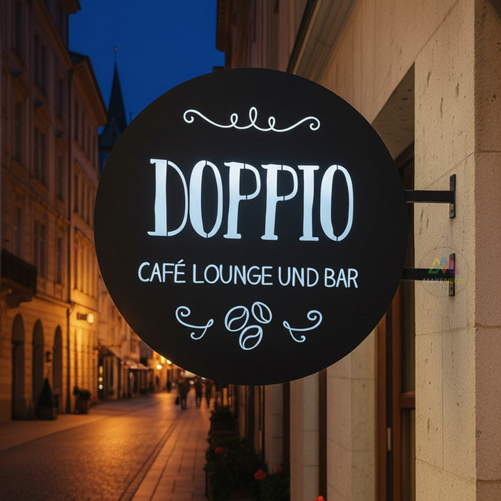 Blade Sign Light Box - Custom Illuminated Metal Sign with Hollow Out Logo