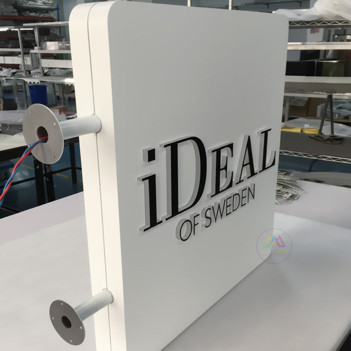 Custom Illuminated Blade Sign - Double-Sided Metal Light Box with Push Through Letters