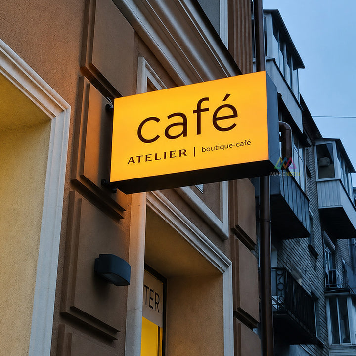 Custom Illuminated Blade Sign - Double-Sided Light Box Sign for Restaurants, Bars & Coffee Shops