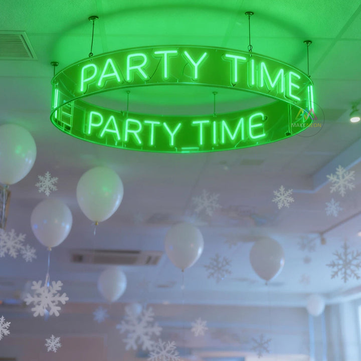 Custom LED Neon Chandelier Sign - Ceiling Hanging Light for Galleries & Exhibits