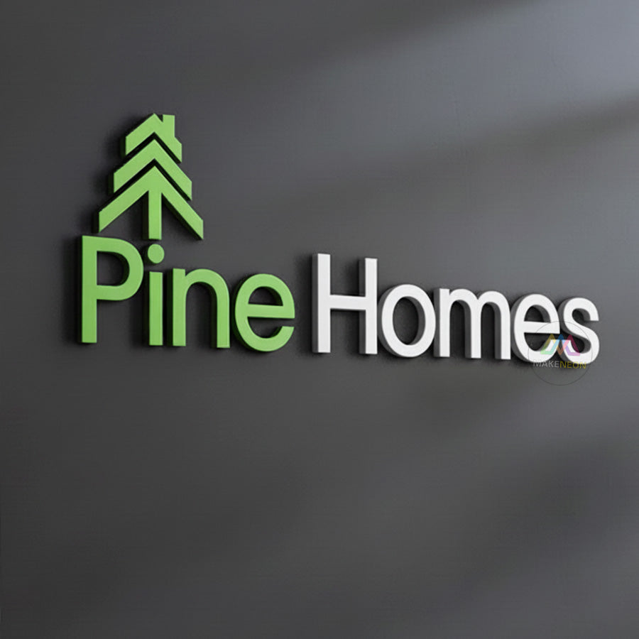 Personalized 3D Letter Logo Signs - Non-Lit Acrylic Wall Sign for Business