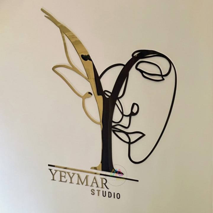 Custom 3D Acrylic Letters with Gold Metal Finish - Laser Cut Business Lobby Sign