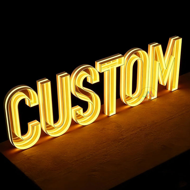 Custom 3D Infinity Mirror Letter Sign - LED Business Sign for Salon, Shop, Gym & Storefront