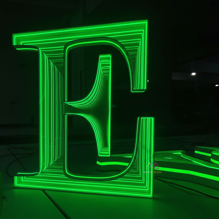 Custom 3D Infinity Mirror Channel Letters - LED Logo Signs for Businesses, Restaurants, Bars & Clubs