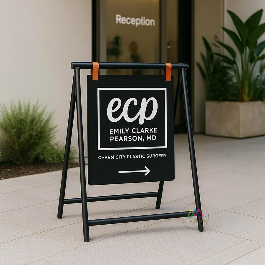 Custom Metal A-Frame Sidewalk Sign - Sandwich Board for Business Advertising