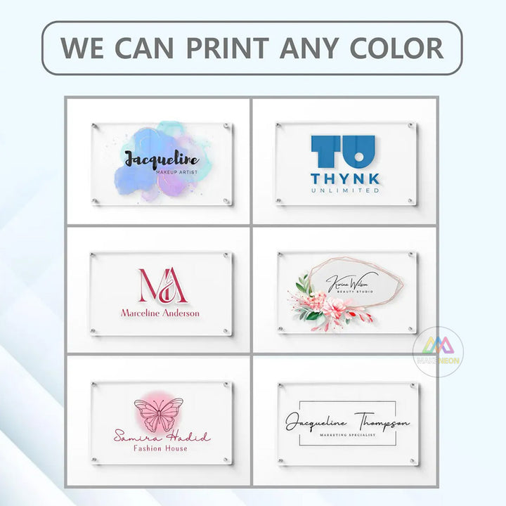 Custom Acrylic Sign with UV Logo - Office & Lobby Wall Sign