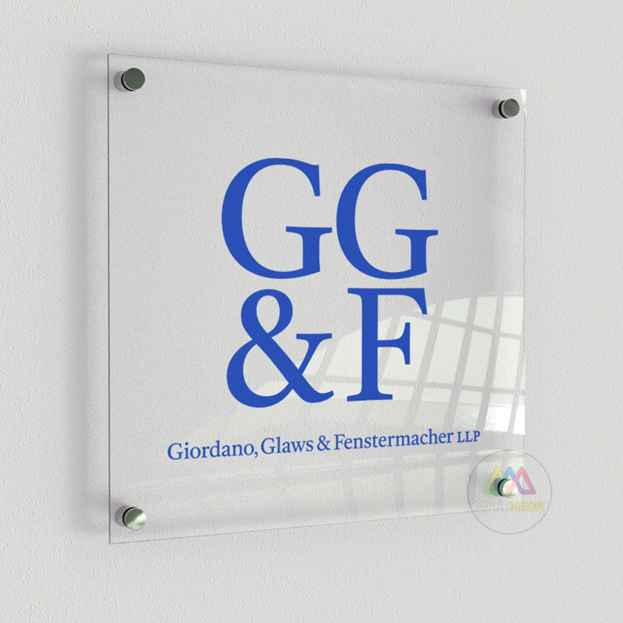 Custom Acrylic Sign with UV Logo - Office & Lobby Wall Sign