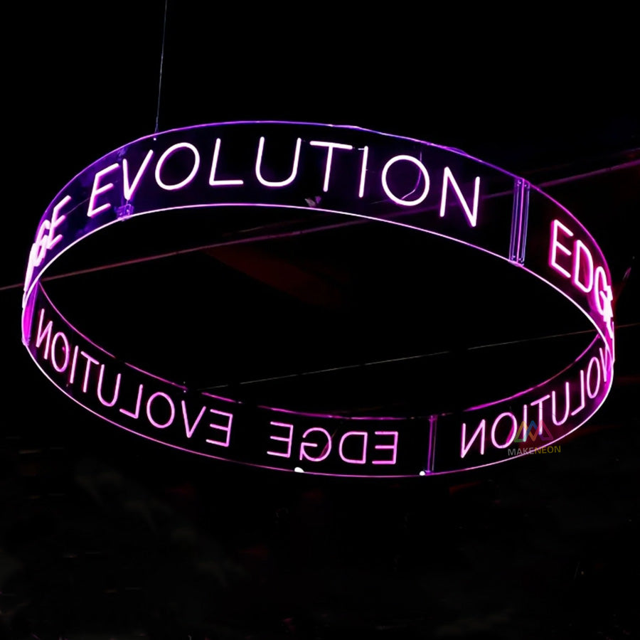 Custom Hanging Arc Neon Sign - Ceiling LED Business Sign for Bars & Events
