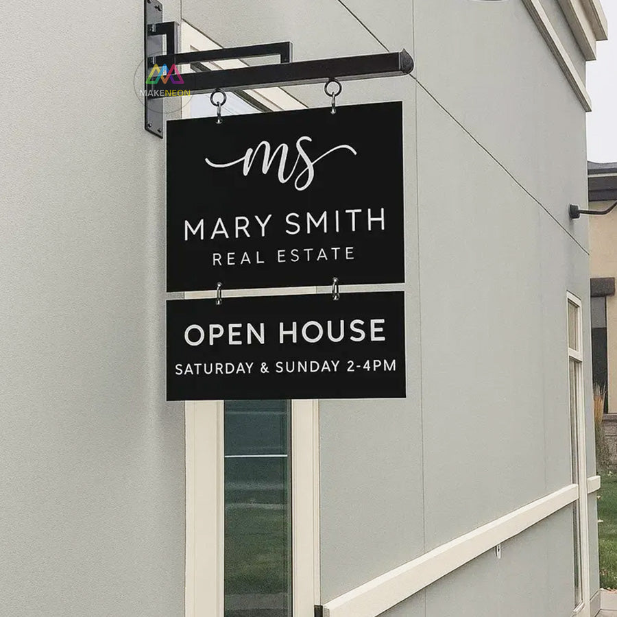 Custom Round Hanging Blade Sign - Durable Storefront Sign for Studio, Bar, Salon