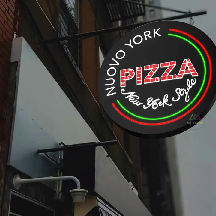 Custom Blade Sign with Illuminated Lettering - Business Projecting Light Box Sign