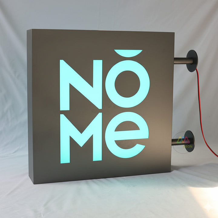 Blade Sign Light Box - Custom Illuminated Metal Sign with Hollow Out Logo