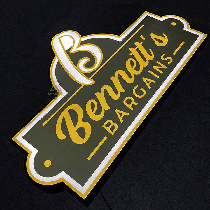 Custom Shape Frontlit Metal Light Box Sign - Premium Illuminated Business Sign for Brand Identity