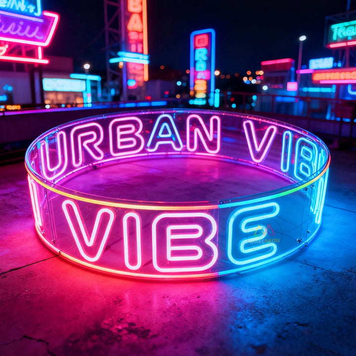 Custom LED Neon Chandelier Sign - Ceiling Hanging Light for Galleries & Exhibits