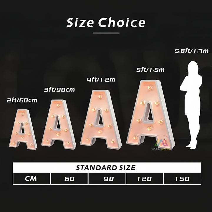 Custom Marquee Letters Sign - LED Light-Up Sign for Events, Parties & Stage Decor