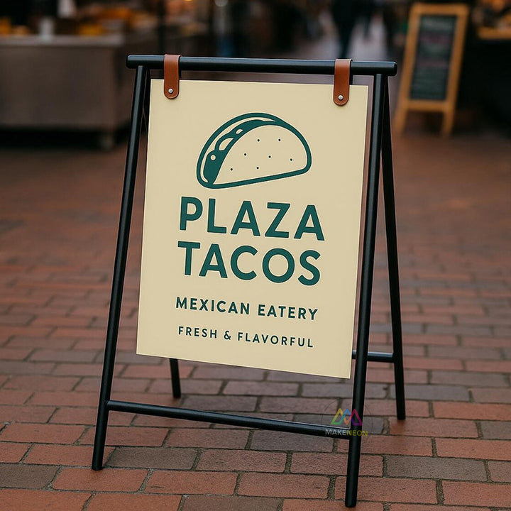 Custom Metal A-Frame Sidewalk Sign - Sandwich Board for Business Advertising