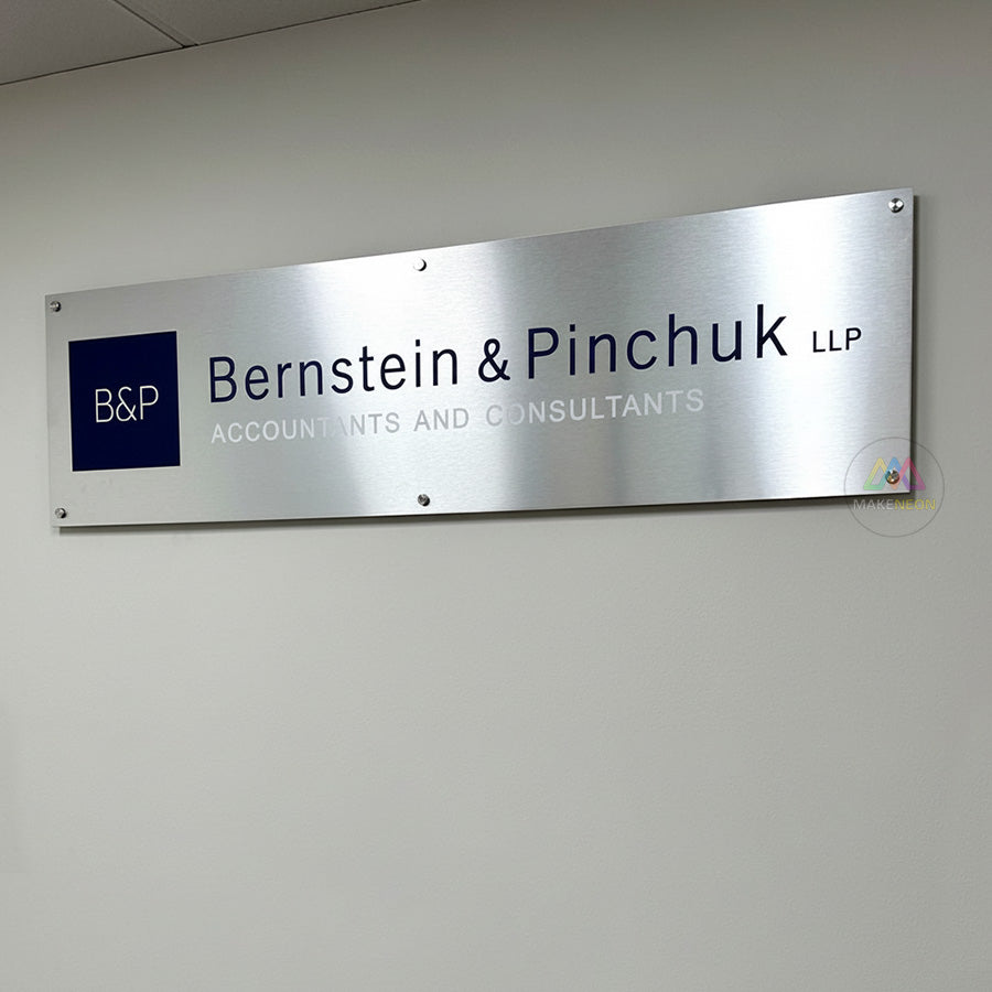Custom Metal Sheet Sign - UV Logo Sign for Office & Reception Areas ...