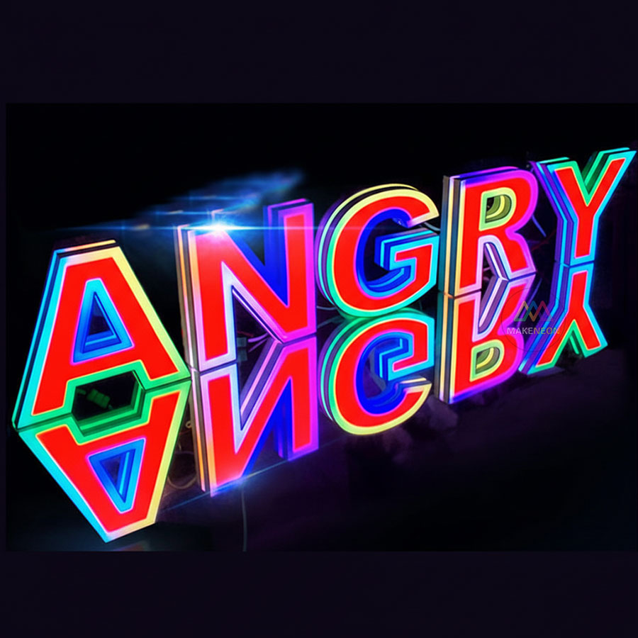 Custom RGB Gradient 3D Letter Sign - Programmable Full-Color Illuminated Letters for Businesses, Storefronts & Shops