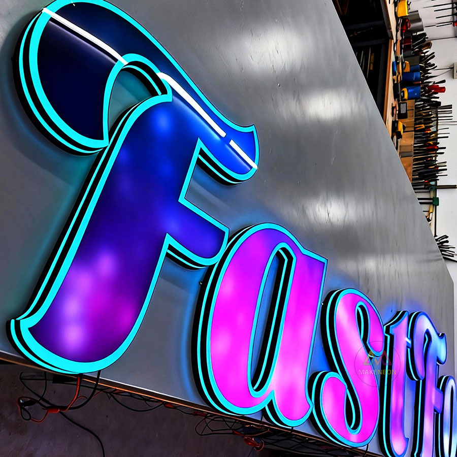 Custom RGB Gradient 3D Letter Sign - Programmable Full-Color ...