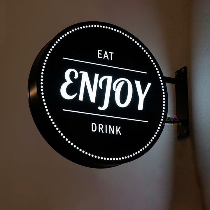 Blade Sign Light Box - Custom Illuminated Metal Sign with Hollow Out Logo