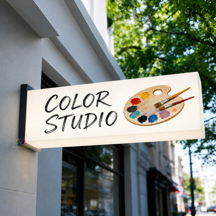 Custom Illuminated Blade Sign with Double-Sided Logo - Acrylic Light Box Sign for Businesses