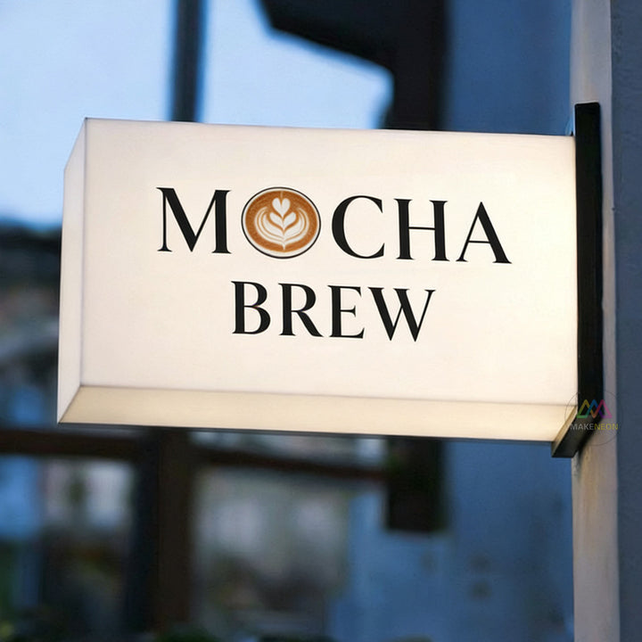 Custom Illuminated Blade Sign with Double-Sided Logo - Acrylic Light Box Sign for Businesses