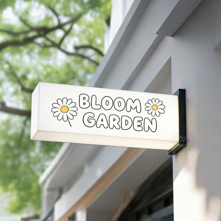 Custom Illuminated Blade Sign with Double-Sided Logo - Acrylic Light Box Sign for Businesses