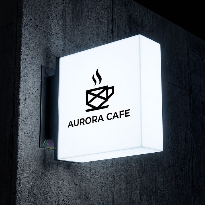 Custom Illuminated Blade Sign with Double-Sided Logo - Acrylic Light Box Sign for Businesses