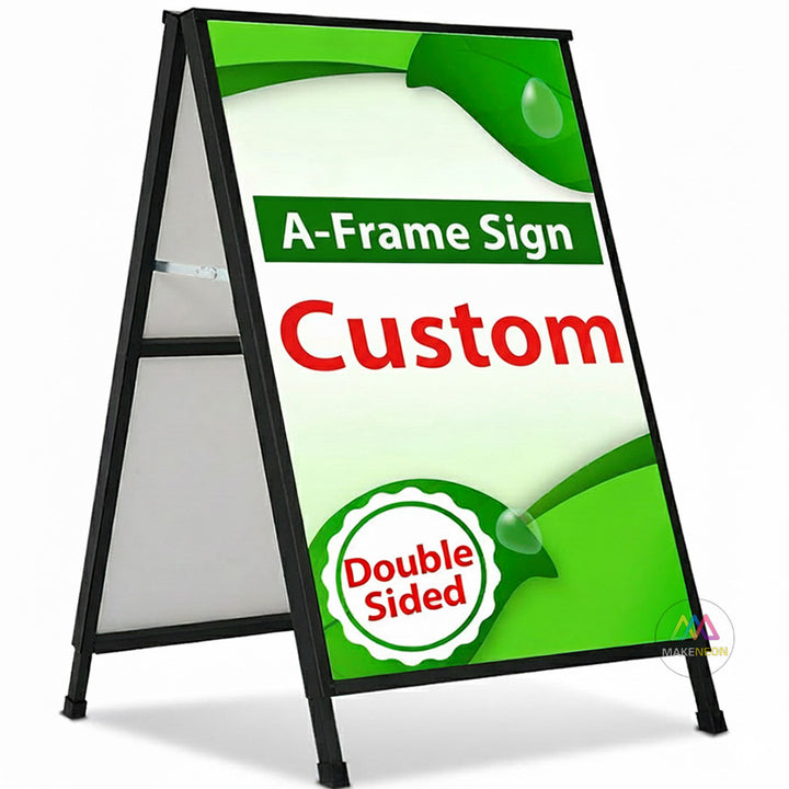 Custom A-Frame Sidewalk Sign - Double-Sided Poster Board for Businesses