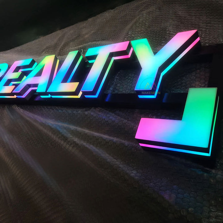 Custom Full-Color RGB 3D Illuminated Letters - Dynamic Color-Changing LED Signage for Business & Branding