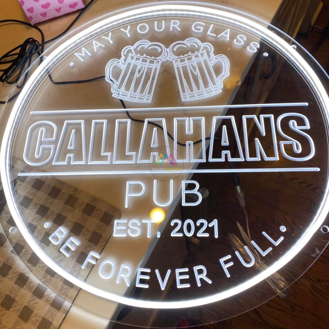 Custom Engraved Neon Bar Signs for Home Bar, Man Cave, Game Room, Garage