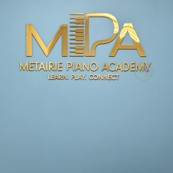 Custom Flat Cut Metal Letters - Laser Cut Wall Logo Signs for Business, Office