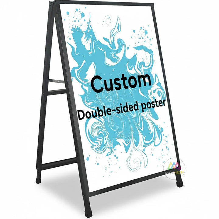 Custom A-Frame Sidewalk Sign - Double-Sided Poster Board for Businesses