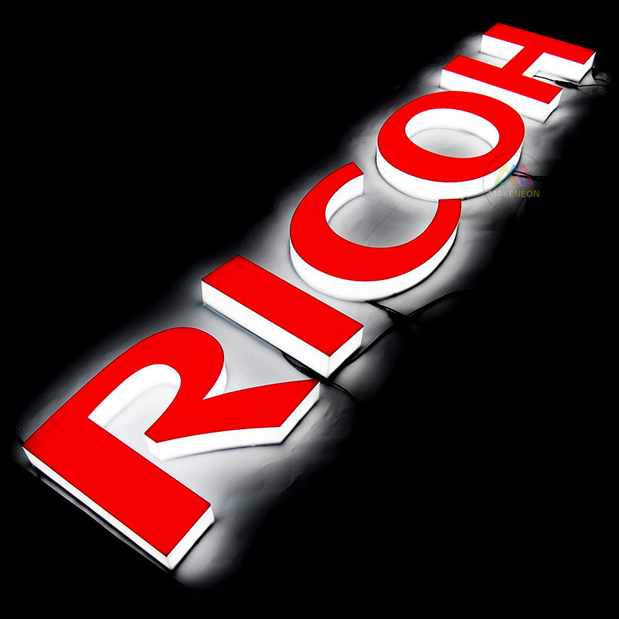 Custom Fully Lit 3D Acrylic Letter Sign - LED Channel Letters for Business, Reception, Exhibition, and Studio