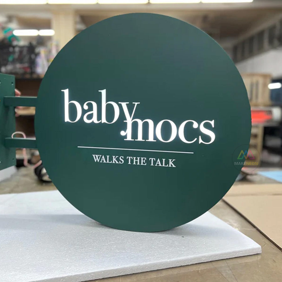 Blade Sign Light Box - Custom Illuminated Metal Sign with Hollow Out Logo