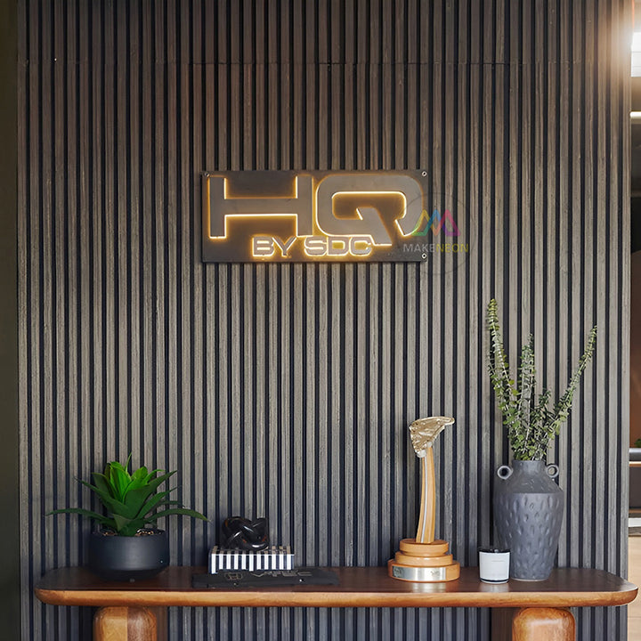 Personalized 3D Metal Backlit Sign for Clubs - Sleek halo lit logo