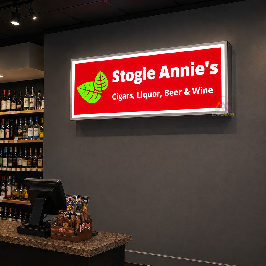 Custom Frontlit Metal Light Box Sign with Single-Sided Logo - Lighted Commercial Sign for Salon, Gym, Reception & Storefront