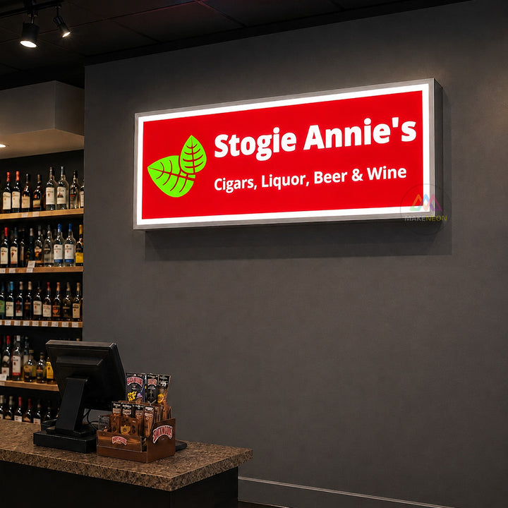 Custom Frontlit Metal Light Box Sign with Single-Sided Logo - Lighted Commercial Sign for Salon, Gym, Reception & Storefront