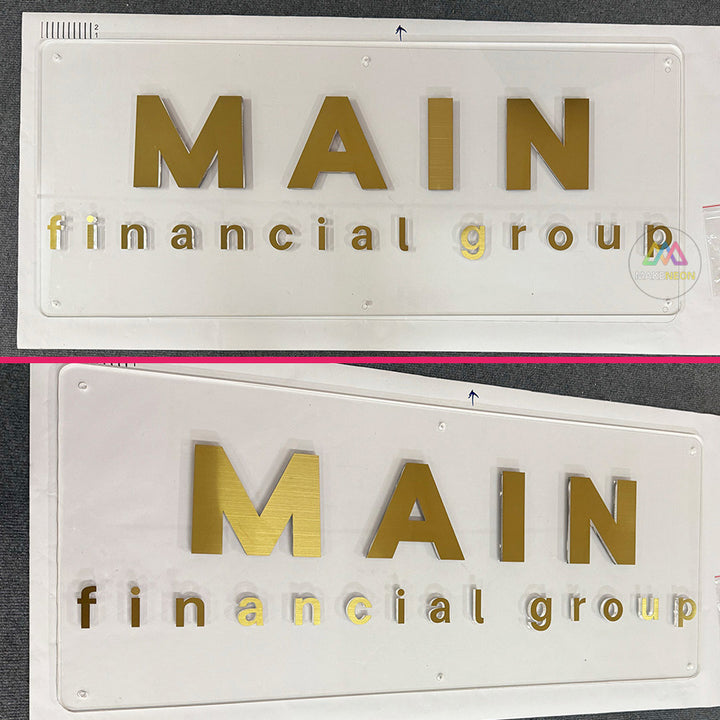 Custom 3D Layered Logo Sign with Acrylic Back Panel - Business Laser Cut Wall Sign