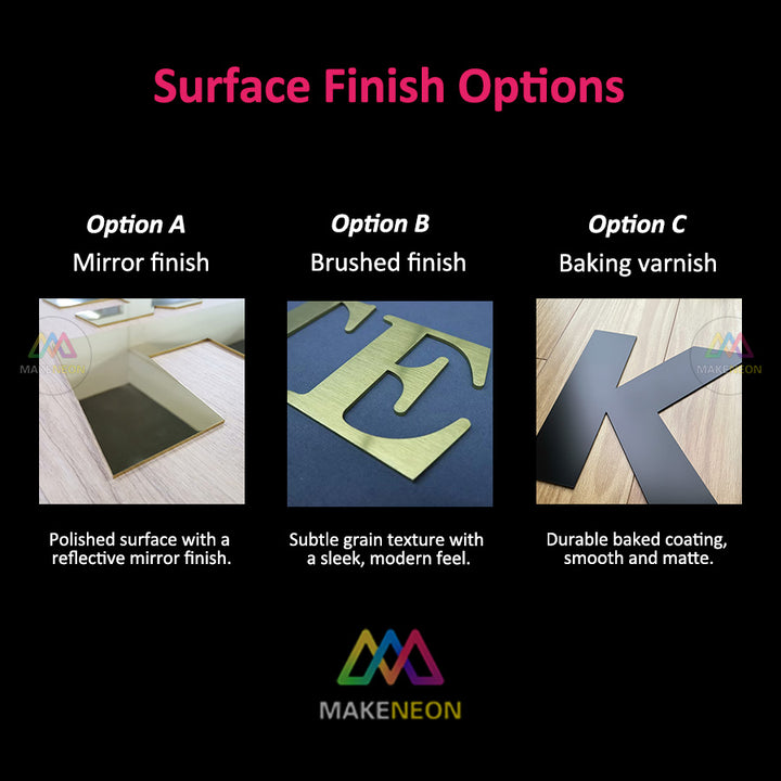 Custom Flat Cut Metal Letters - Laser Cut Wall Logo Signs for Business, Office