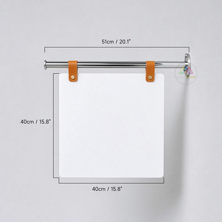 Custom Leather Strap Hanging Blade Sign - Rod-Mounted Storefront Sign for Shops & Businesses