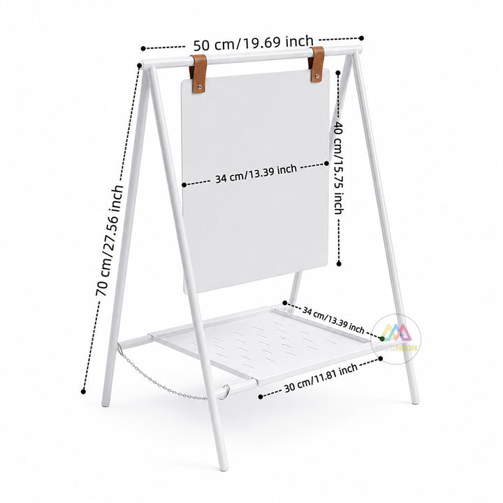 Custom Metal Swinging A-Frame Sign with Bottom Shelf - Sidewalk Sign for Shops & Businesses