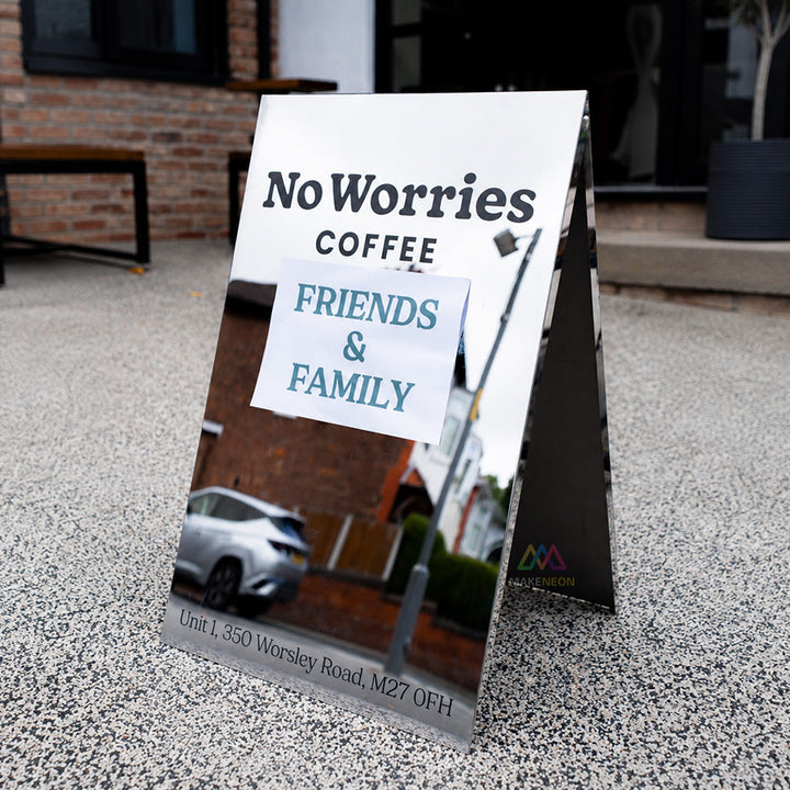 Custom Metal A-Frame Sidewalk Sign for Shops, Cafés & Restaurants