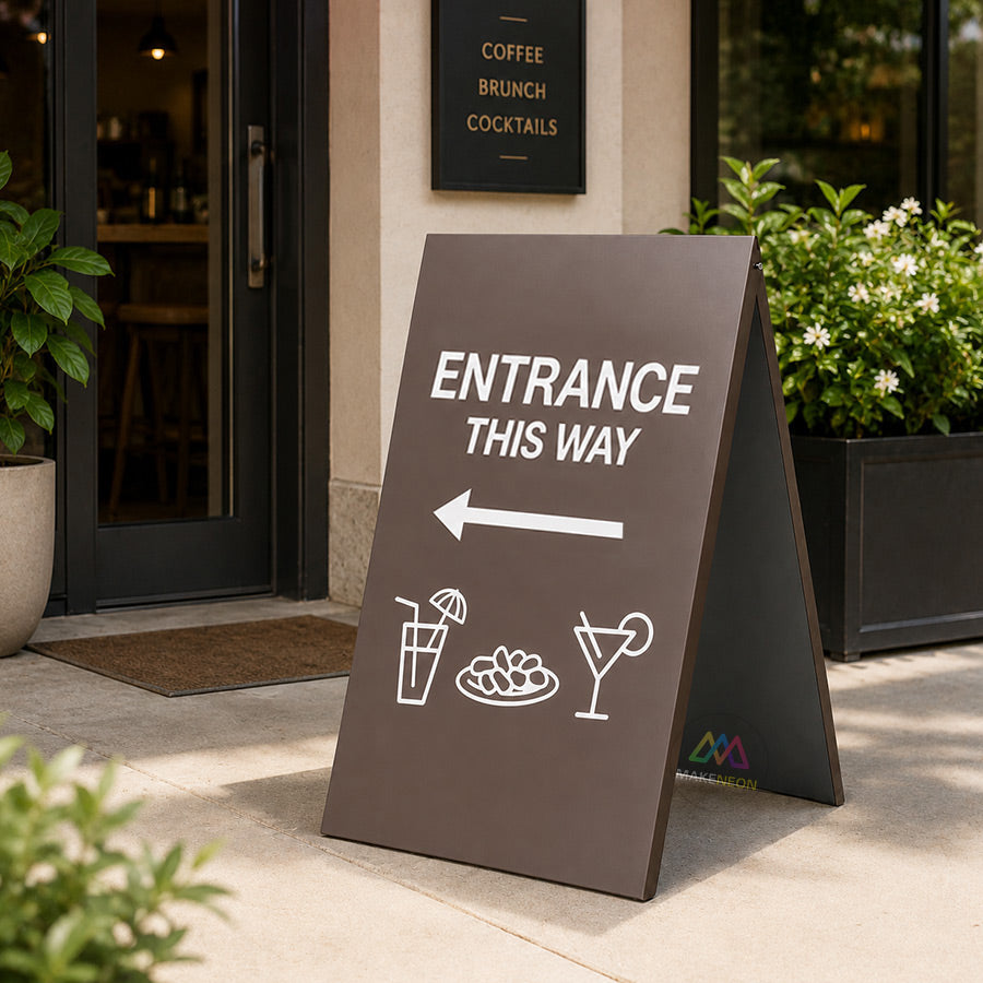Custom Metal A-Frame Sidewalk Sign for Shops, Cafés & Restaurants